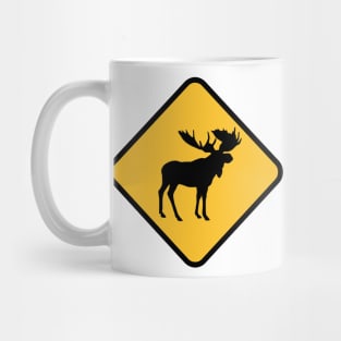 Moose Warning Sign Mug